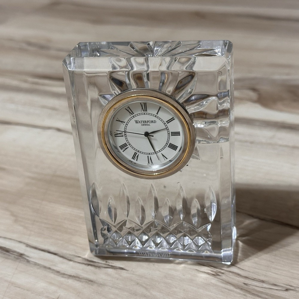Waterford Crystal Lismore Clock 4in x 3in Beautiful Timepiece Fast Shipping
